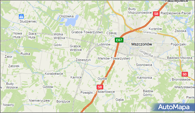 mapa Marków-Towarzystwo, Marków-Towarzystwo na mapie Targeo