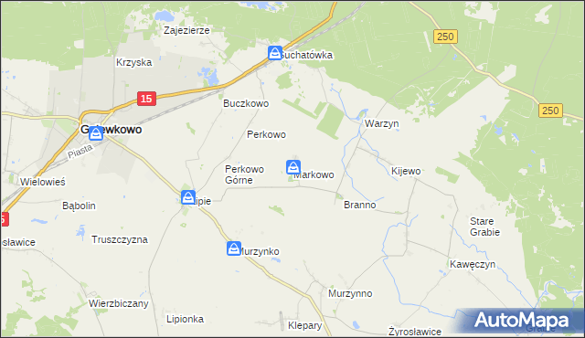 mapa Markowo gmina Gniewkowo, Markowo gmina Gniewkowo na mapie Targeo