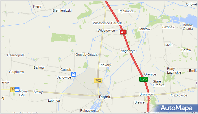 mapa Michałówka gmina Piątek, Michałówka gmina Piątek na mapie Targeo