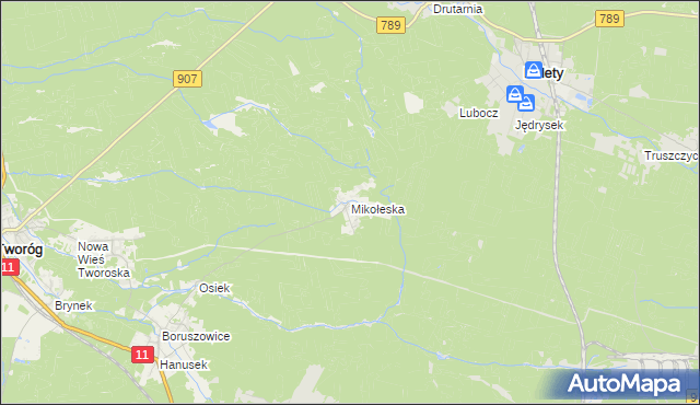 mapa Mikołeska, Mikołeska na mapie Targeo