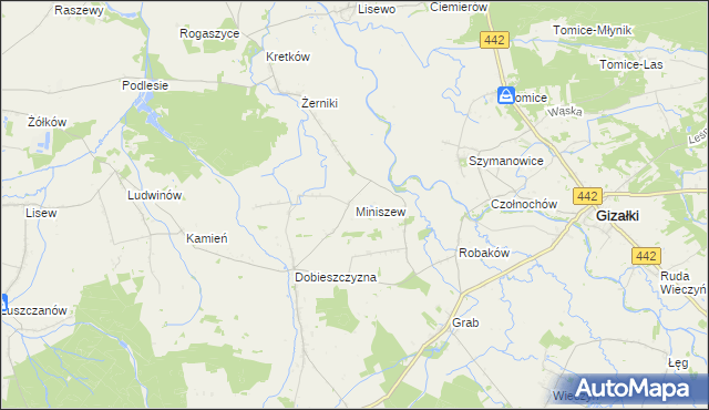 mapa Miniszew, Miniszew na mapie Targeo