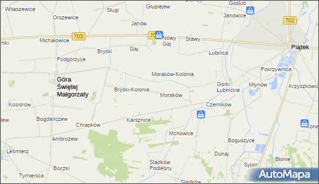 mapa Moraków, Moraków na mapie Targeo