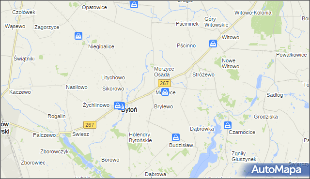 mapa Morzyce gmina Bytoń, Morzyce gmina Bytoń na mapie Targeo