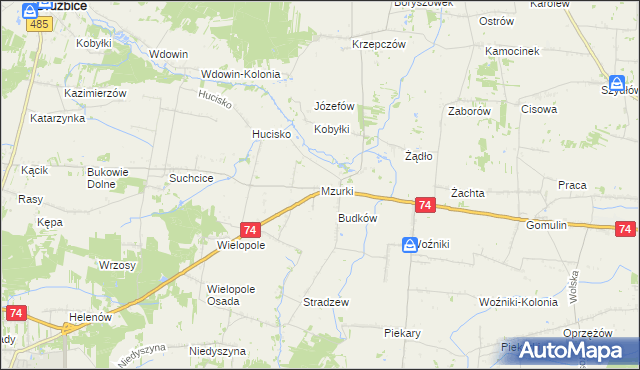 mapa Mzurki, Mzurki na mapie Targeo