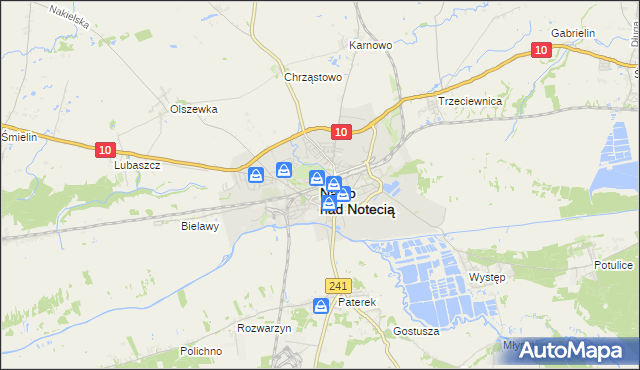 mapa Nakło nad Notecią, Nakło nad Notecią na mapie Targeo