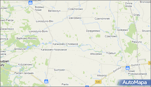 mapa Nowe Karwosieki, Nowe Karwosieki na mapie Targeo