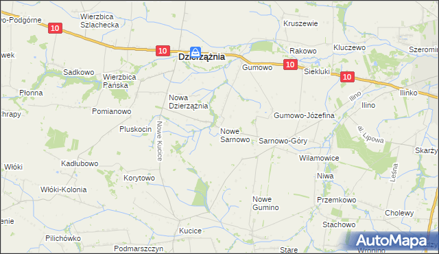mapa Nowe Sarnowo, Nowe Sarnowo na mapie Targeo