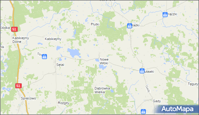 mapa Nowe Włóki, Nowe Włóki na mapie Targeo