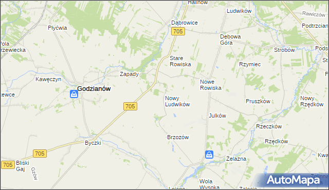 mapa Nowy Ludwików, Nowy Ludwików na mapie Targeo