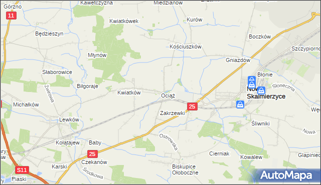 mapa Ociąż, Ociąż na mapie Targeo