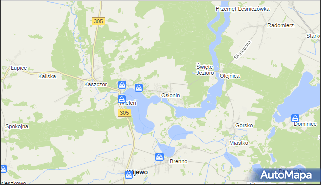 mapa Osłonin, Osłonin na mapie Targeo