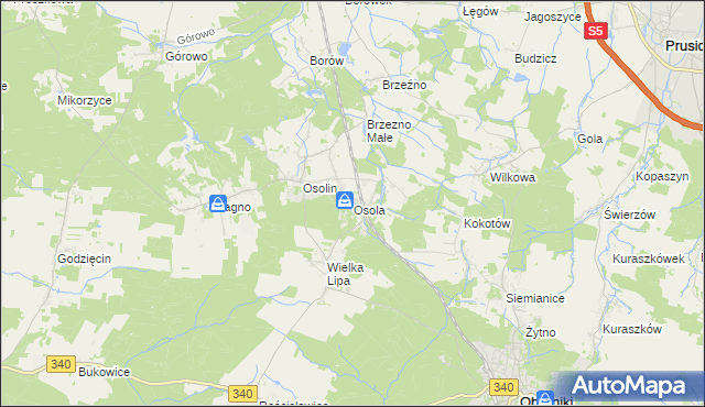 mapa Osola, Osola na mapie Targeo