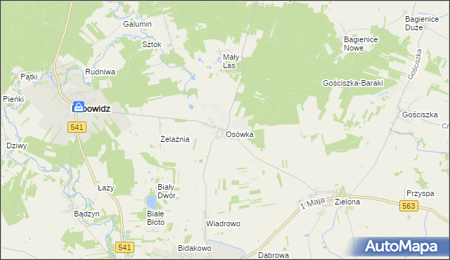 mapa Osówka gmina Lubowidz, Osówka gmina Lubowidz na mapie Targeo