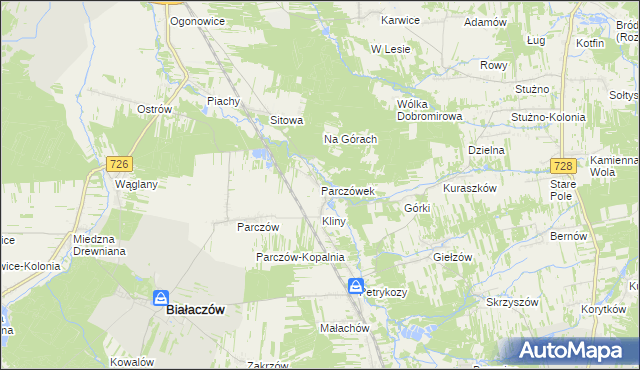 mapa Parczówek, Parczówek na mapie Targeo