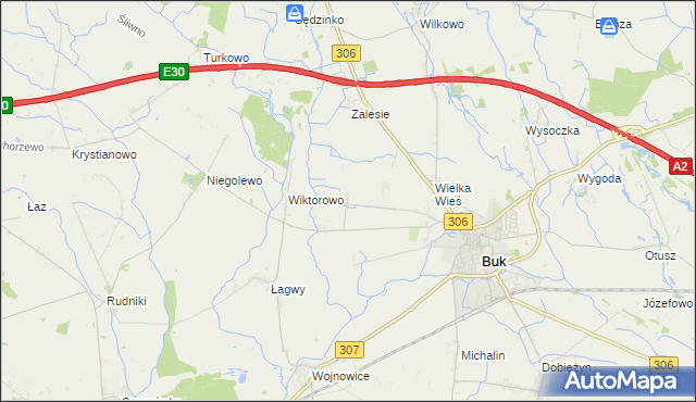 mapa Pawłówko gmina Buk, Pawłówko gmina Buk na mapie Targeo