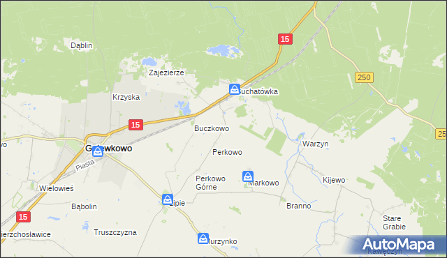 mapa Perkowo Dolne, Perkowo Dolne na mapie Targeo