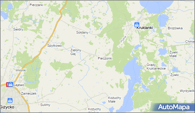 mapa Pieczonki, Pieczonki na mapie Targeo