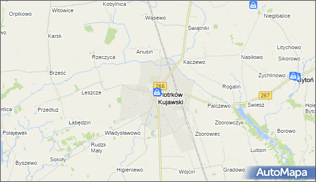 mapa Piotrków Kujawski, Piotrków Kujawski na mapie Targeo