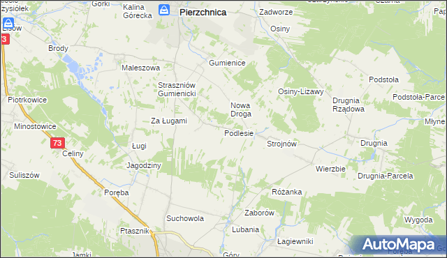 mapa Podlesie gmina Pierzchnica, Podlesie gmina Pierzchnica na mapie Targeo