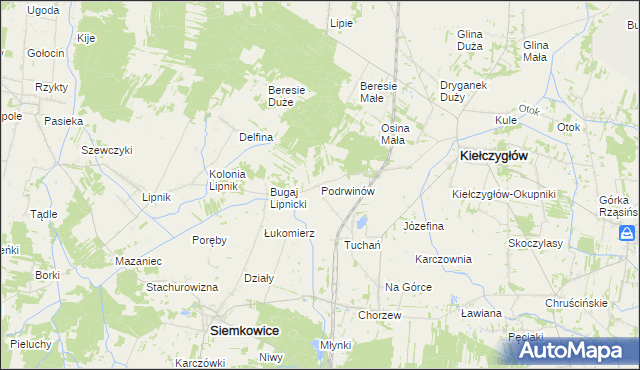 mapa Podrwinów, Podrwinów na mapie Targeo