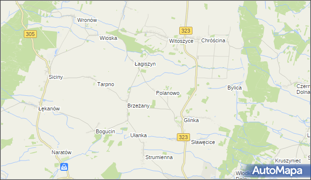 mapa Polanowo gmina Góra, Polanowo gmina Góra na mapie Targeo