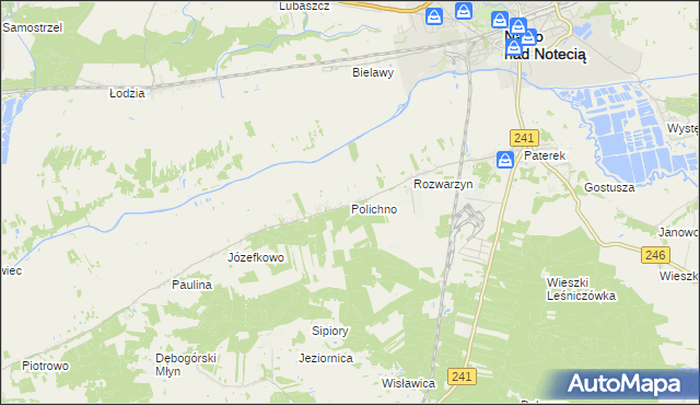 mapa Polichno gmina Nakło nad Notecią, Polichno gmina Nakło nad Notecią na mapie Targeo