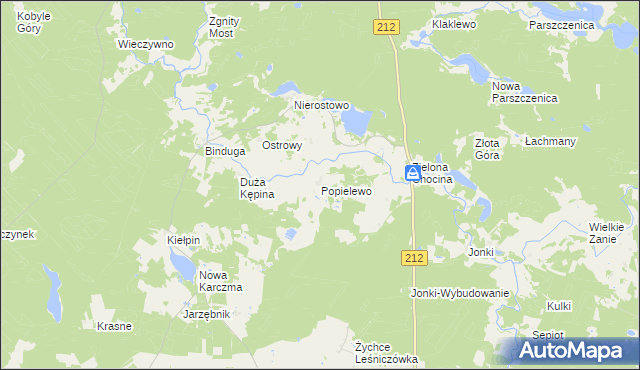 mapa Popielewo gmina Konarzyny, Popielewo gmina Konarzyny na mapie Targeo