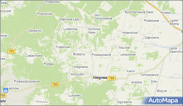 mapa Postaszowice, Postaszowice na mapie Targeo