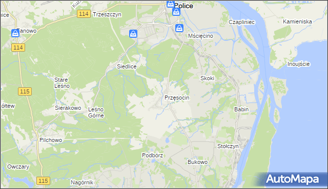 mapa Przęsocin, Przęsocin na mapie Targeo