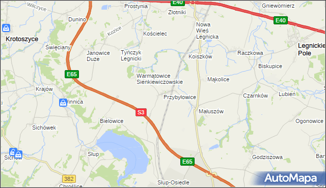 mapa Przybyłowice, Przybyłowice na mapie Targeo