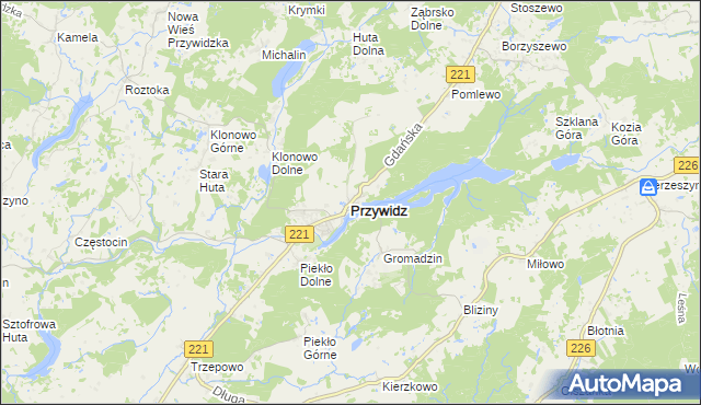 mapa Przywidz powiat gdański, Przywidz powiat gdański na mapie Targeo