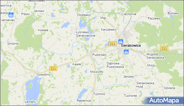 mapa Puzdrowo, Puzdrowo na mapie Targeo