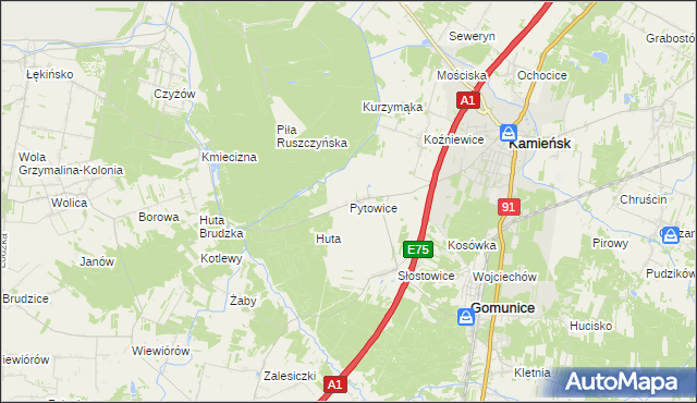 mapa Pytowice, Pytowice na mapie Targeo