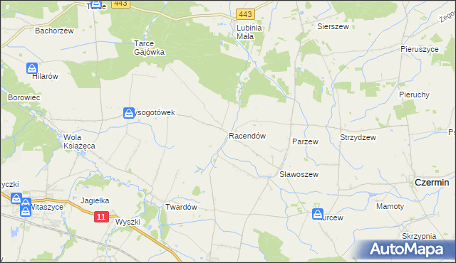 mapa Racendów, Racendów na mapie Targeo