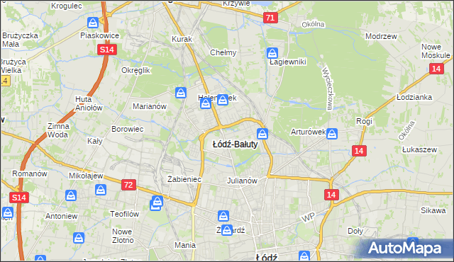 mapa Radogoszcz gmina Łódź, Radogoszcz gmina Łódź na mapie Targeo