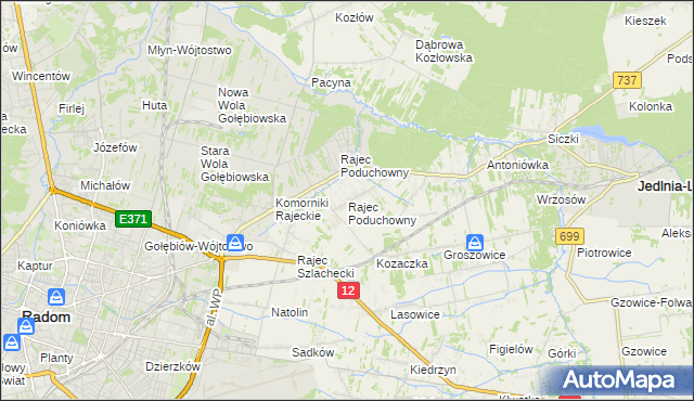 mapa Rajec Poduchowny, Rajec Poduchowny na mapie Targeo