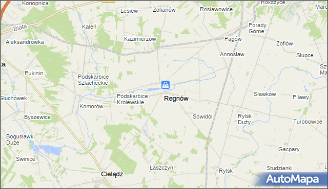 mapa Regnów, Regnów na mapie Targeo