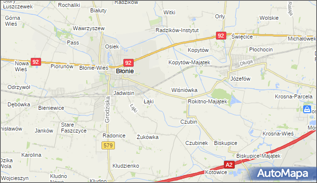 mapa Rokitno gmina Błonie, Rokitno gmina Błonie na mapie Targeo