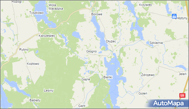 mapa Rutkowo gmina Piecki, Rutkowo gmina Piecki na mapie Targeo