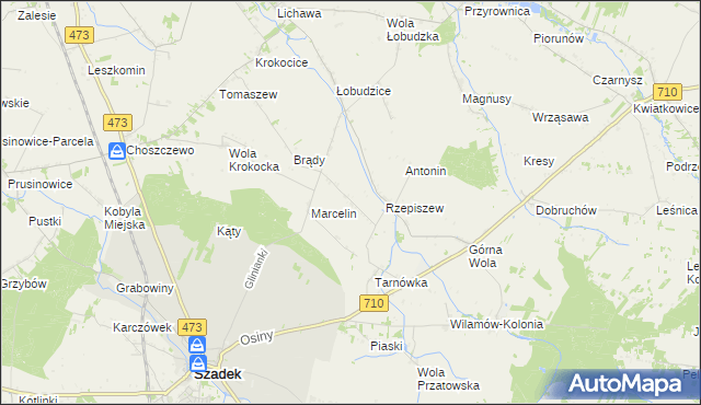 mapa Rzepiszew-Kolonia, Rzepiszew-Kolonia na mapie Targeo