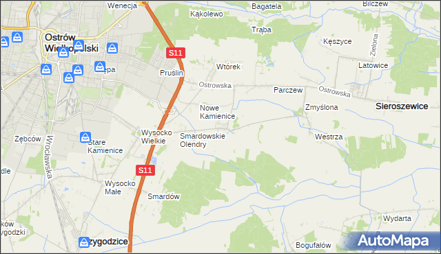 mapa Sadowie gmina Ostrów Wielkopolski, Sadowie gmina Ostrów Wielkopolski na mapie Targeo