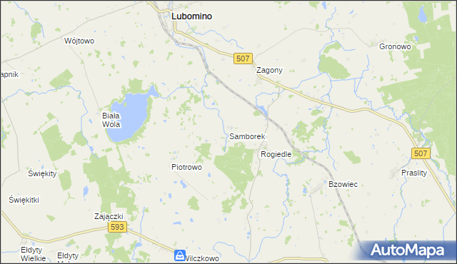 mapa Samborek, Samborek na mapie Targeo