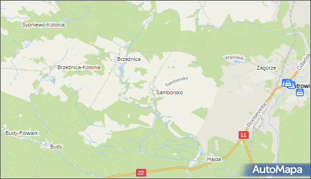 mapa Samborsko, Samborsko na mapie Targeo