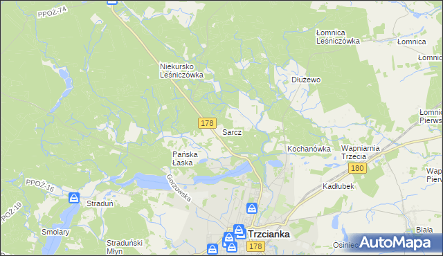 mapa Sarcz, Sarcz na mapie Targeo