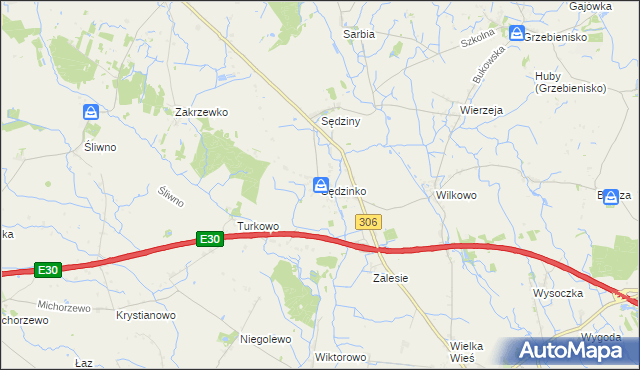 mapa Sędzinko, Sędzinko na mapie Targeo