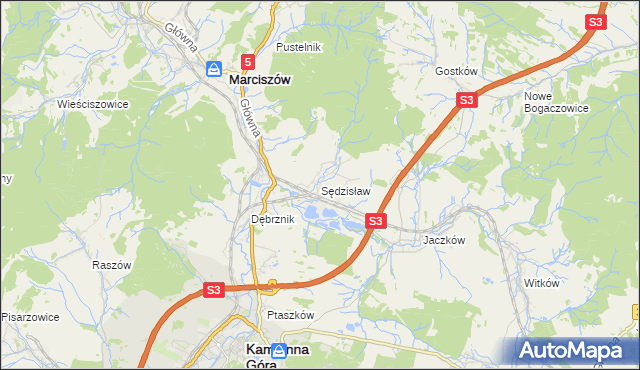 mapa Sędzisław, Sędzisław na mapie Targeo