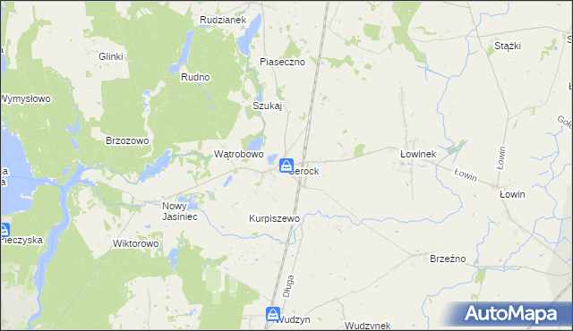 mapa Serock gmina Pruszcz, Serock gmina Pruszcz na mapie Targeo