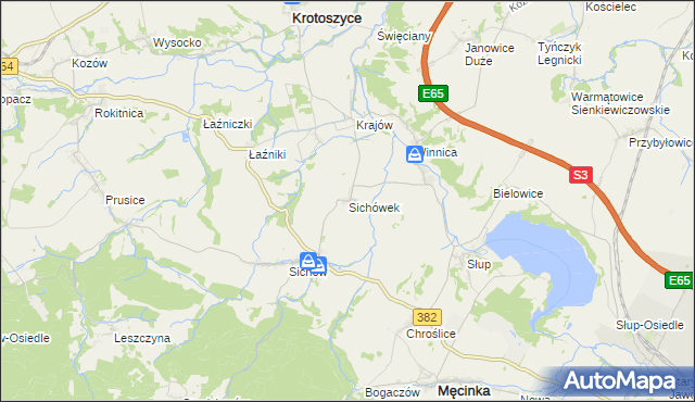 mapa Sichówek, Sichówek na mapie Targeo