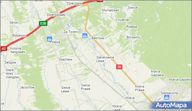 mapa Sierakowice Lewe, Sierakowice Lewe na mapie Targeo