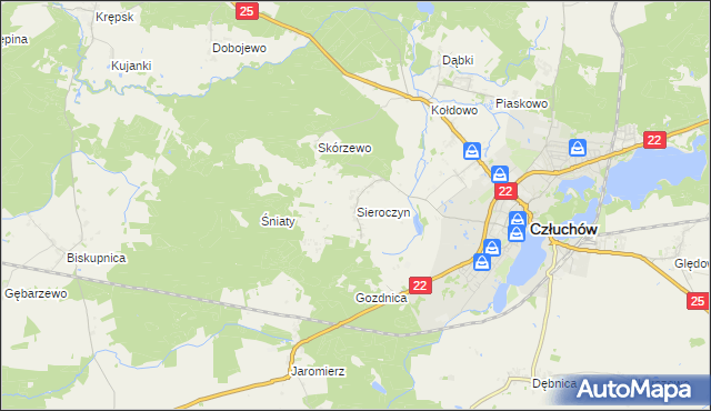 mapa Sieroczyn, Sieroczyn na mapie Targeo